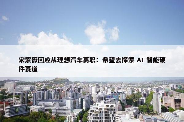 宋紫薇回应从理想汽车离职：希望去探索 AI 智能硬件赛道