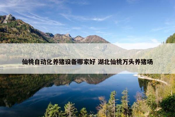 仙桃自动化养猪设备哪家好 湖北仙桃万头养猪场