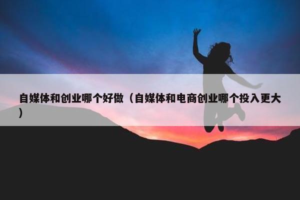 自媒体和创业哪个好做（自媒体和电商创业哪个投入更大）