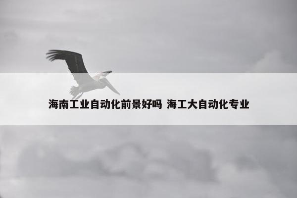 海南工业自动化前景好吗 海工大自动化专业