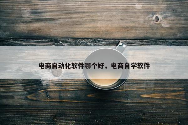 电商自动化软件哪个好，电商自学软件