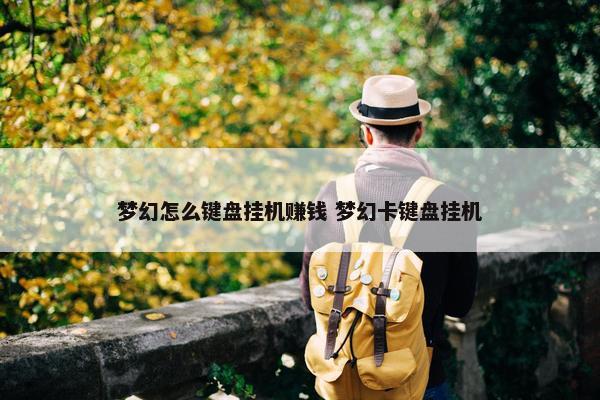 梦幻怎么键盘挂机赚钱 梦幻卡键盘挂机