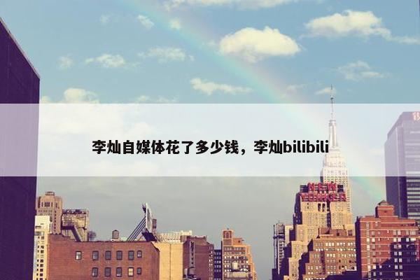 李灿自媒体花了多少钱，李灿bilibili