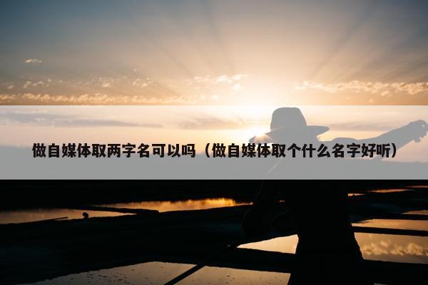 做自媒体取两字名可以吗（做自媒体取个什么名字好听）