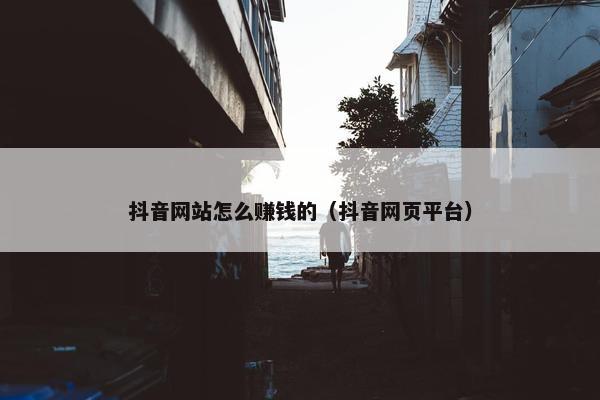 抖音网站怎么赚钱的（抖音网页平台）