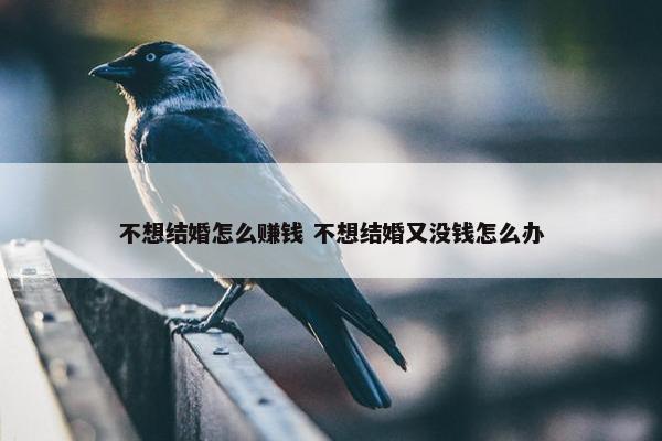 不想结婚怎么赚钱 不想结婚又没钱怎么办