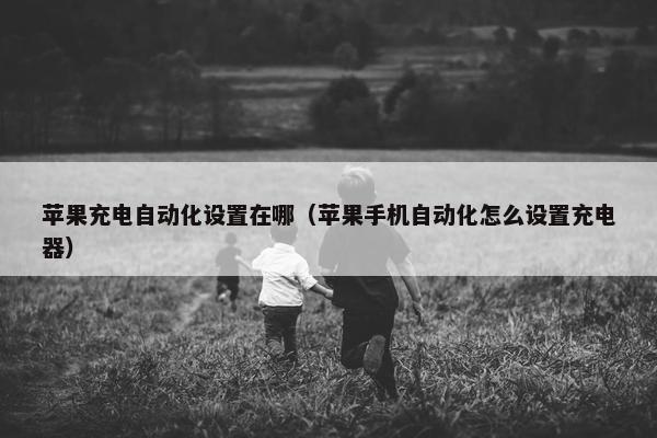 苹果充电自动化设置在哪（苹果手机自动化怎么设置充电器）