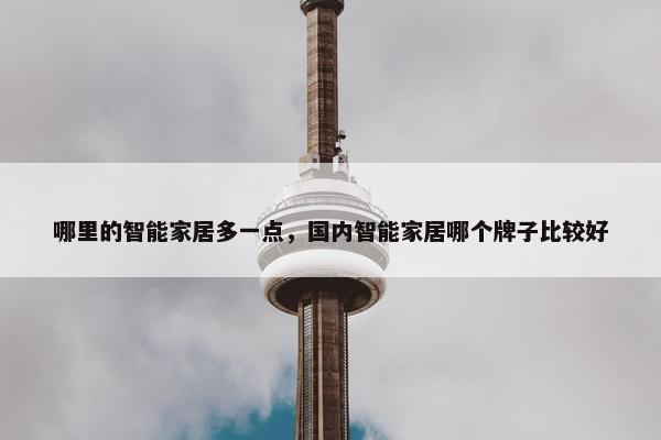 哪里的智能家居多一点，国内智能家居哪个牌子比较好