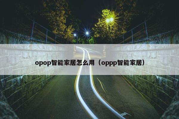 opop智能家居怎么用（oppp智能家居）