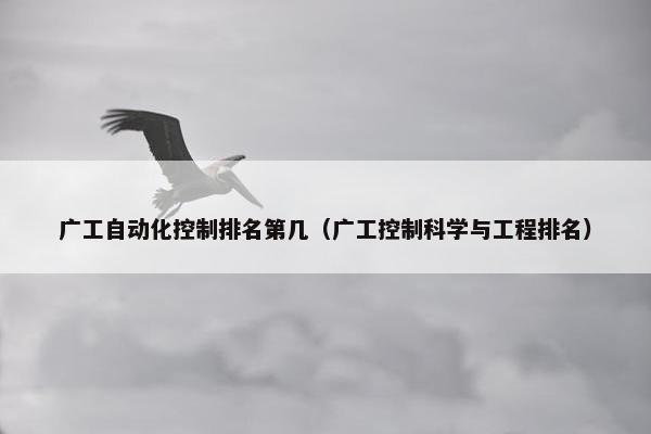 广工自动化控制排名第几（广工控制科学与工程排名）