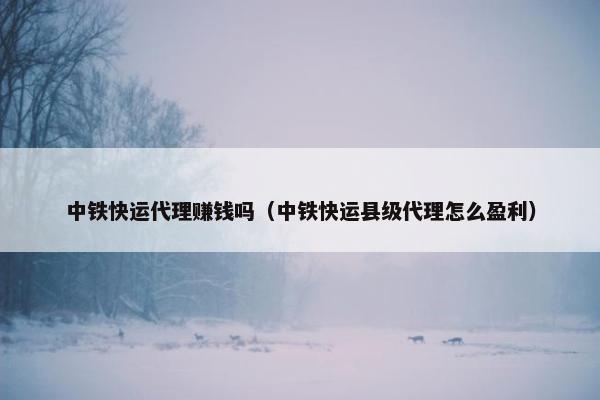 中铁快运代理赚钱吗（中铁快运县级代理怎么盈利）