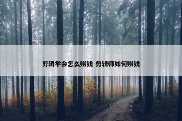 剪辑学会怎么赚钱 剪辑师如何赚钱