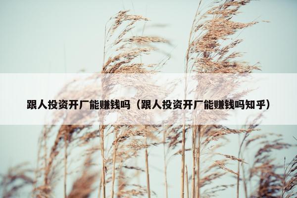 跟人投资开厂能赚钱吗（跟人投资开厂能赚钱吗知乎）