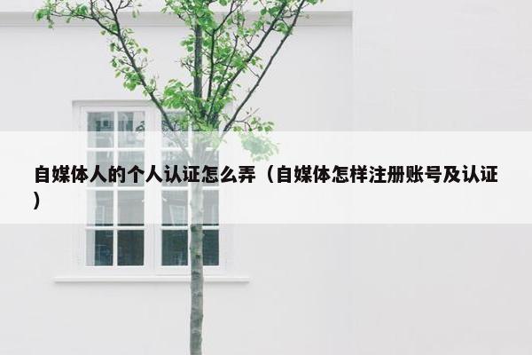 自媒体人的个人认证怎么弄（自媒体怎样注册账号及认证）