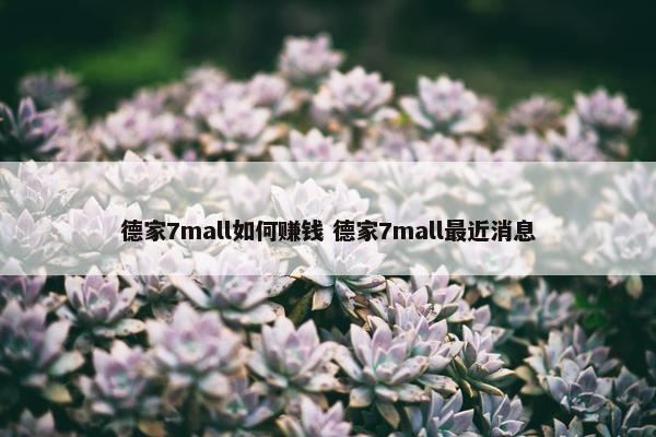 德家7mall如何赚钱 德家7mall最近消息