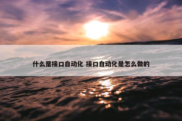 什么是接口自动化 接口自动化是怎么做的