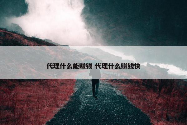 代理什么能赚钱 代理什么赚钱快