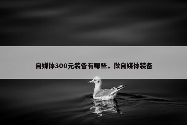 自媒体300元装备有哪些，做自媒体装备