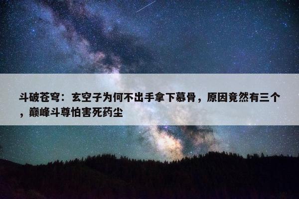 斗破苍穹：玄空子为何不出手拿下慕骨，原因竟然有三个，巅峰斗尊怕害死药尘