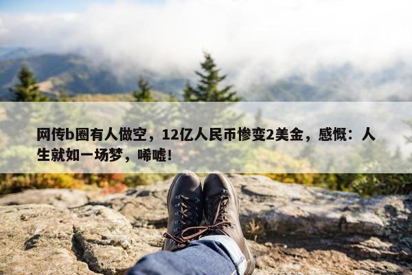 网传b圈有人做空，12亿人民币惨变2美金，感慨：人生就如一场梦，唏嘘！