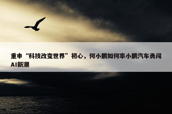 重申“科技改变世界”初心，何小鹏如何率小鹏汽车勇闯AI新潮