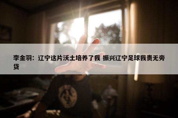 李金羽：辽宁这片沃土培养了我 振兴辽宁足球我责无旁贷