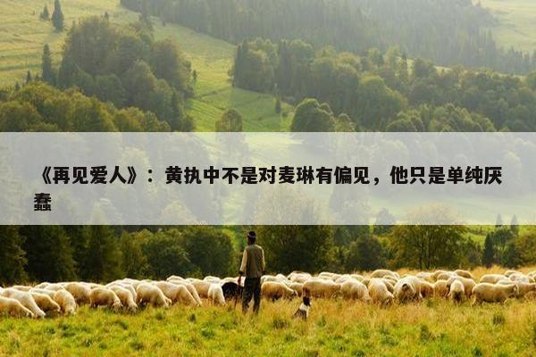 《再见爱人》：黄执中不是对麦琳有偏见，他只是单纯厌蠢