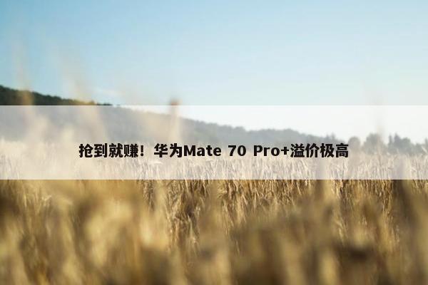 抢到就赚！华为Mate 70 Pro+溢价极高