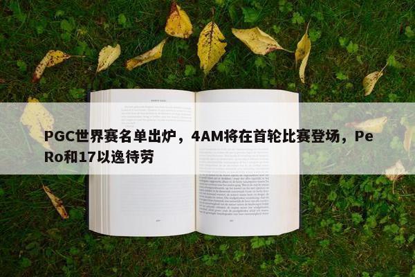 PGC世界赛名单出炉，4AM将在首轮比赛登场，PeRo和17以逸待劳