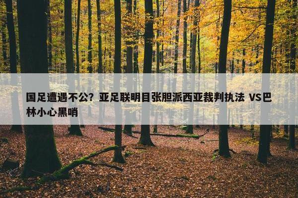 国足遭遇不公？亚足联明目张胆派西亚裁判执法 VS巴林小心黑哨