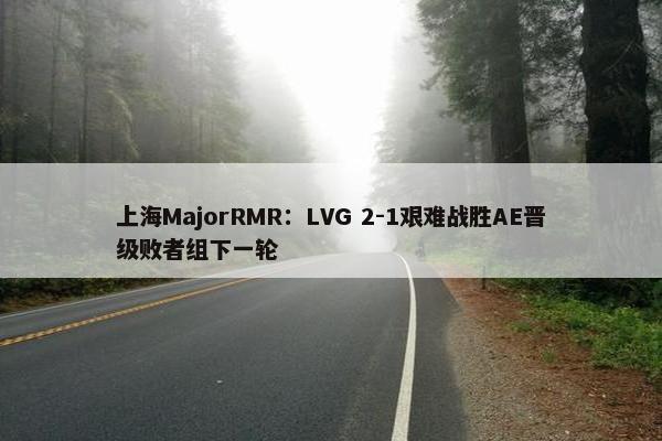 上海MajorRMR：LVG 2-1艰难战胜AE晋级败者组下一轮