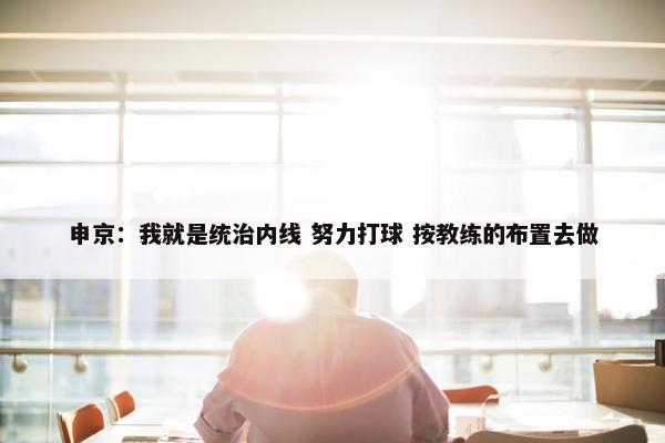 申京：我就是统治内线 努力打球 按教练的布置去做