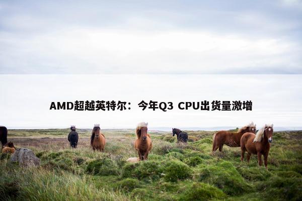 AMD超越英特尔：今年Q3 CPU出货量激增