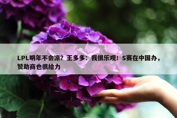 LPL明年不会凉？王多多：我很乐观！S赛在中国办，赞助商也很给力