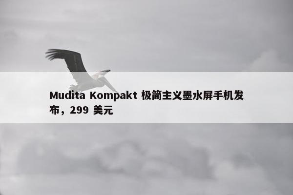 Mudita Kompakt 极简主义墨水屏手机发布，299 美元