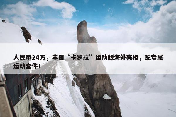 人民币24万，丰田“卡罗拉”运动版海外亮相，配专属运动套件！