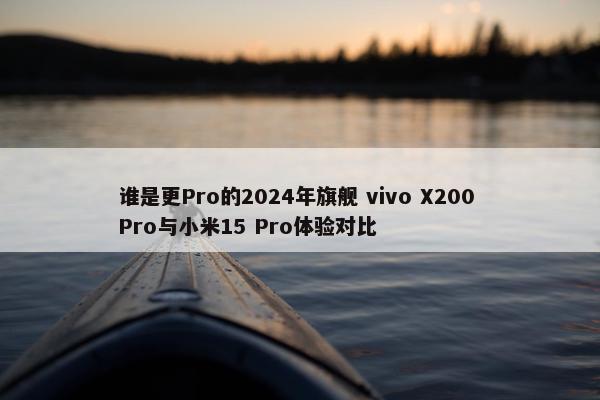 谁是更Pro的2024年旗舰 vivo X200 Pro与小米15 Pro体验对比