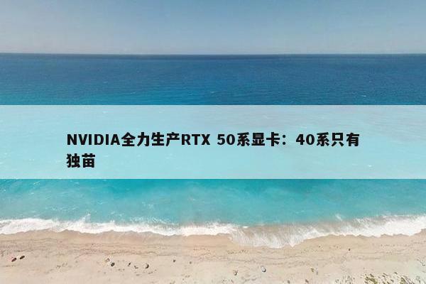 NVIDIA全力生产RTX 50系显卡：40系只有独苗