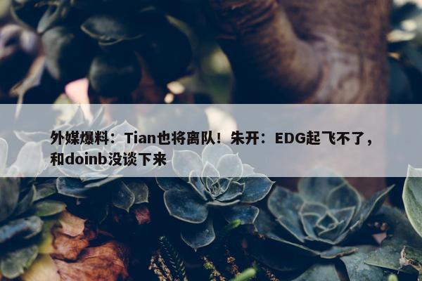 外媒爆料：Tian也将离队！朱开：EDG起飞不了，和doinb没谈下来