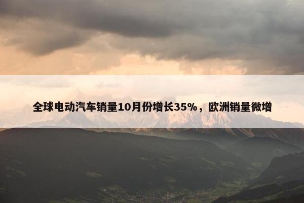 全球电动汽车销量10月份增长35%，欧洲销量微增