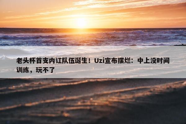 老头杯首支内讧队伍诞生！Uzi宣布摆烂：中上没时间训练，玩不了