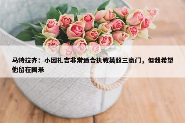 马特拉齐：小因扎吉非常适合执教英超三豪门，但我希望他留在国米