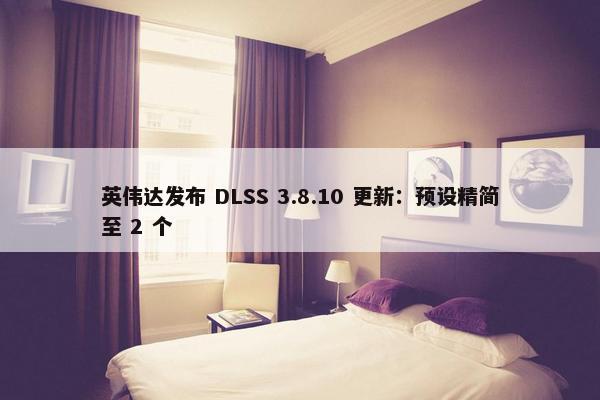 英伟达发布 DLSS 3.8.10 更新：预设精简至 2 个