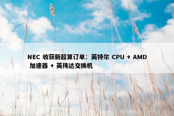 NEC 收获新超算订单：英特尔 CPU + AMD 加速器 + 英伟达交换机