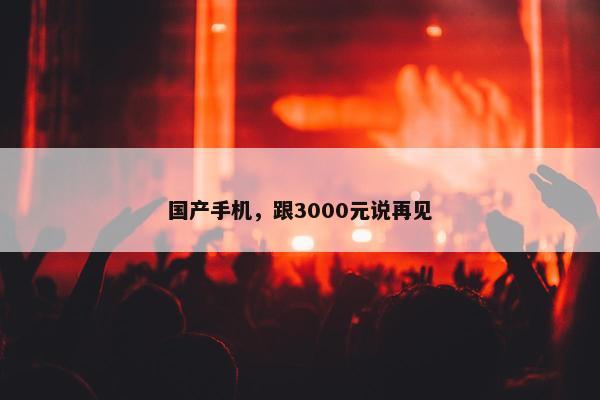 国产手机，跟3000元说再见