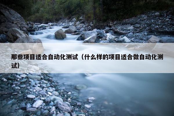 那些项目适合自动化测试（什么样的项目适合做自动化测试）