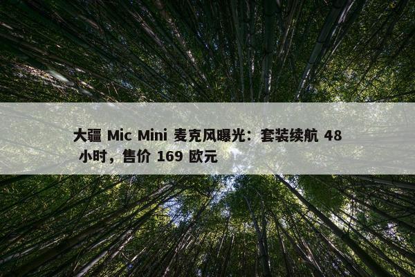 大疆 Mic Mini 麦克风曝光：套装续航 48 小时，售价 169 欧元