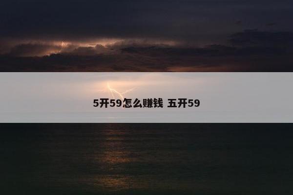 5开59怎么赚钱 五开59