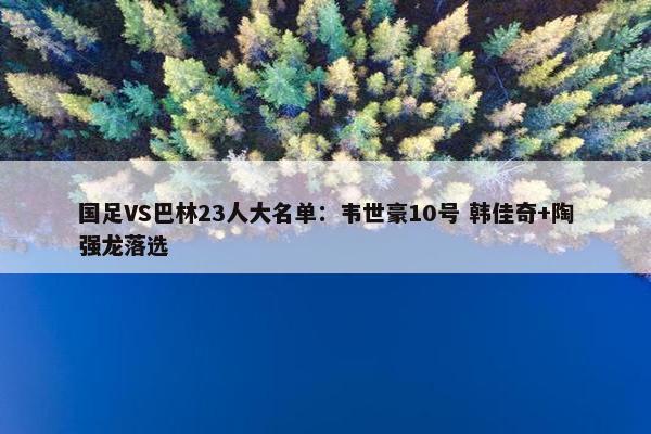 国足VS巴林23人大名单：韦世豪10号 韩佳奇+陶强龙落选