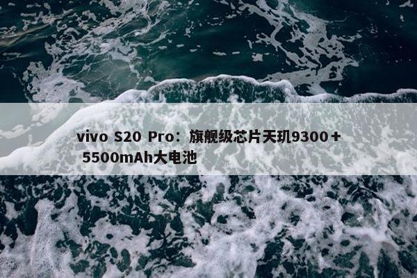 vivo S20 Pro：旗舰级芯片天玑9300＋ 5500mAh大电池